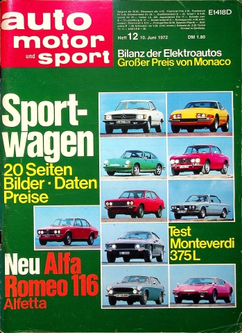 Deckblatt Auto Motor und Sport (12/1972)